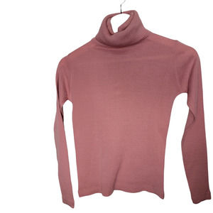 VTG 80s John Wanamaker Roll Neck Sweater Womens Wool S/M Pink